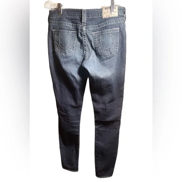 True Religion legging basic all over natural stretch trendy blue denim jeans 28 - Picture 3 of 5